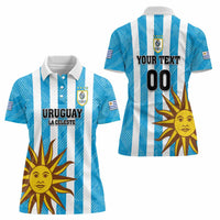 Custom Uruguay Football Women Polo Shirt Sol De May - Wonder Print Shop