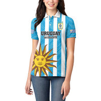 Custom Uruguay Football Women Polo Shirt Sol De May - Wonder Print Shop