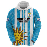 Custom Uruguay Football Zip Hoodie Sol De May - Wonder Print Shop