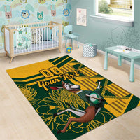 Custom South Africa Rugby Area Rug Springboks With Protea Cynaroides - Wonder Print Shop