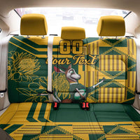 Custom South Africa Rugby Back Car Seat Cover Springboks With Protea Cynaroides - Wonder Print Shop