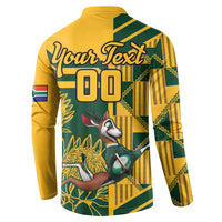 Custom South Africa Rugby Button Sweatshirt Springboks With Protea Cynaroides - Wonder Print Shop