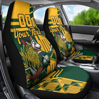 Custom South Africa Rugby Car Seat Cover Springboks With Protea Cynaroides - Wonder Print Shop