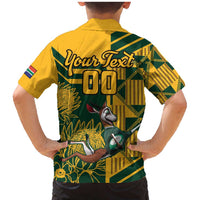 Custom South Africa Rugby Family Matching Mermaid Dress and Hawaiian Shirt Springboks With Protea Cynaroides - Wonder Print Shop