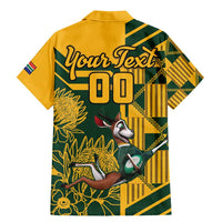 Custom South Africa Rugby Family Matching Mermaid Dress and Hawaiian Shirt Springboks With Protea Cynaroides - Wonder Print Shop
