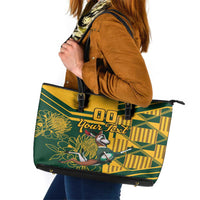 Custom South Africa Rugby Leather Tote Bag Springboks With Protea Cynaroides - Wonder Print Shop