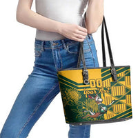 Custom South Africa Rugby Leather Tote Bag Springboks With Protea Cynaroides - Wonder Print Shop