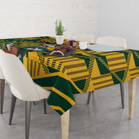 Custom South Africa Rugby Tablecloth Springboks With Protea Cynaroides - Wonder Print Shop