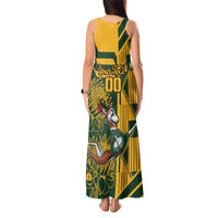 Custom South Africa Rugby Tank Maxi Dress Springboks With Protea Cynaroides - Wonder Print Shop