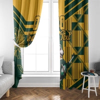 Custom South Africa Rugby Window Curtain Springboks With Protea Cynaroides - Wonder Print Shop
