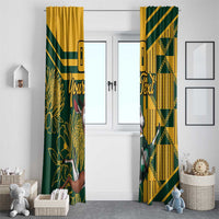 Custom South Africa Rugby Window Curtain Springboks With Protea Cynaroides - Wonder Print Shop