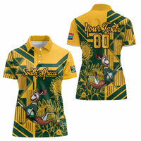 Custom South Africa Rugby Women Polo Shirt Springboks With Protea Cynaroides - Wonder Print Shop