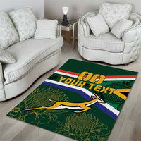 Custom South Africa Rugby Area Rug Springboks Mascot African Pattern - Wonder Print Shop