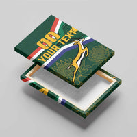 Custom South Africa Rugby Canvas Wall Art Springboks Mascot African Pattern - Wonder Print Shop