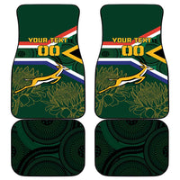 Custom South Africa Rugby Car Mats Springboks Mascot African Pattern - Wonder Print Shop