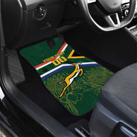 Custom South Africa Rugby Car Mats Springboks Mascot African Pattern - Wonder Print Shop