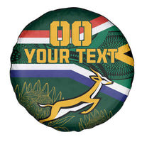 Custom South Africa Rugby Spare Tire Cover Springboks Mascot African Pattern - Wonder Print Shop
