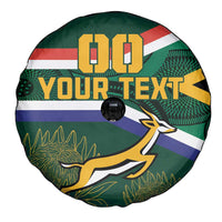 Custom South Africa Rugby Spare Tire Cover Springboks Mascot African Pattern - Wonder Print Shop