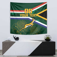 Custom South Africa Rugby Tapestry Springboks Mascot African Pattern - Wonder Print Shop