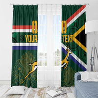 Custom South Africa Rugby Window Curtain Springboks Mascot African Pattern - Wonder Print Shop