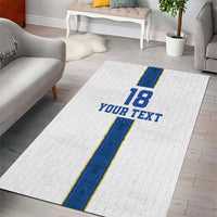 Custom Finland Football Area Rug Suomi Champion Sami Pattern - Wonder Print Shop
