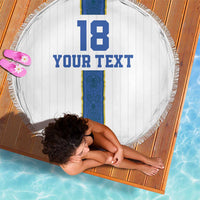 Custom Finland Football Beach Blanket Suomi Champion Sami Pattern - Wonder Print Shop