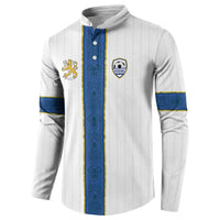 Custom Finland Football Button Sweatshirt Suomi Champion Sami Pattern - Wonder Print Shop