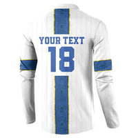 Custom Finland Football Button Sweatshirt Suomi Champion Sami Pattern - Wonder Print Shop