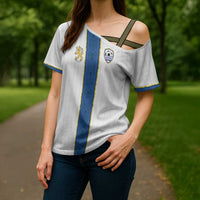 Custom Finland Football Cross Shoulder Shirt Suomi Champion Sami Pattern - Wonder Print Shop