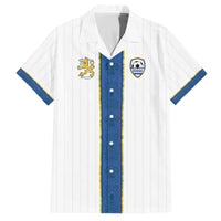 Custom Finland Football Family Matching Off The Shoulder Long Sleeve Dress and Hawaiian Shirt Suomi Champion Sami Pattern - Wonder Print Shop