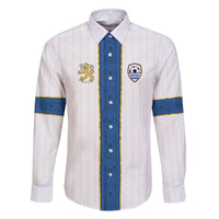 Custom Finland Football Family Matching Off The Shoulder Long Sleeve Dress and Hawaiian Shirt Suomi Champion Sami Pattern - Wonder Print Shop