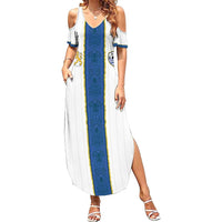 Custom Finland Football Family Matching Summer Maxi Dress and Hawaiian Shirt Suomi Champion Sami Pattern - Wonder Print Shop