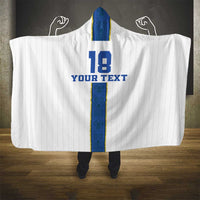 Custom Finland Football Hooded Blanket Suomi Champion Sami Pattern - Wonder Print Shop