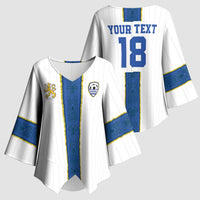 Custom Finland Football Kimono Sleeve Blouse Suomi Champion Sami Pattern - Wonder Print Shop