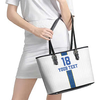 Custom Finland Football Leather Tote Bag Suomi Champion Sami Pattern - Wonder Print Shop