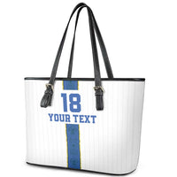 Custom Finland Football Leather Tote Bag Suomi Champion Sami Pattern - Wonder Print Shop