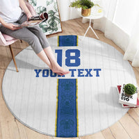 Custom Finland Football Round Carpet Suomi Champion Sami Pattern - Wonder Print Shop