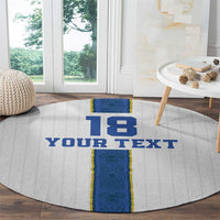 Custom Finland Football Round Carpet Suomi Champion Sami Pattern - Wonder Print Shop