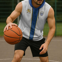 Custom Finland Football Sleeveless Hoodie Suomi Champion Sami Pattern - Wonder Print Shop