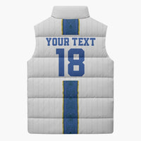 Custom Finland Football Sleeveless Puffer Jacket Suomi Champion Sami Pattern - Wonder Print Shop