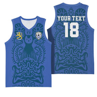 Custom Finland Football Champion Basketball Jersey Sami Pattern - Wonder Print Shop