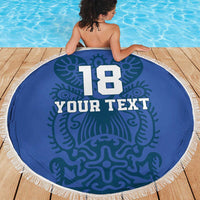 Custom Finland Football Champion Beach Blanket Sami Pattern - Wonder Print Shop