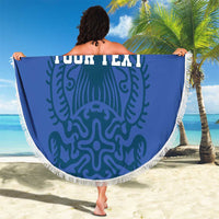 Custom Finland Football Champion Beach Blanket Sami Pattern - Wonder Print Shop