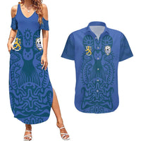 Custom Finland Football Champion Couples Matching Summer Maxi Dress and Hawaiian Shirt Sami Pattern - Wonder Print Shop