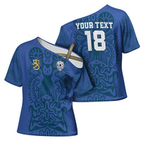Custom Finland Football Champion Cross Shoulder Shirt Sami Pattern - Wonder Print Shop
