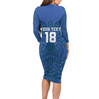 Custom Finland Football Champion Family Matching Long Sleeve Bodycon Dress and Hawaiian Shirt Sami Pattern - Wonder Print Shop
