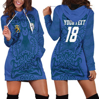 Custom Finland Football Champion Hoodie Dress Sami Pattern - Wonder Print Shop