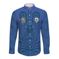 Custom Finland Football Champion Long Sleeve Button Shirt Sami Pattern - Wonder Print Shop