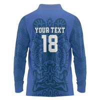 Custom Finland Football Champion Long Sleeve Polo Shirt Sami Pattern - Wonder Print Shop