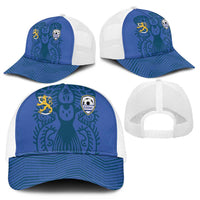 Finland Football Champion Mesh Trucker Cap Sami Pattern - Wonder Print Shop